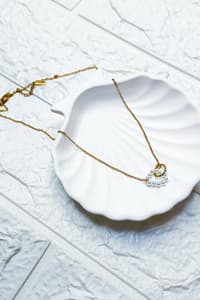 Elegant Pearl Ring Pendant Necklace – Gold Finish